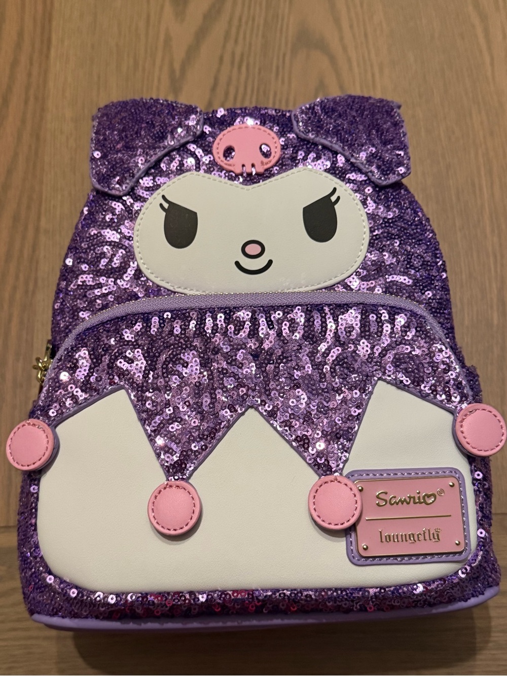 Loungefly Sanrio Kuromi Purple Sequin Cosplay Backpack BNWT